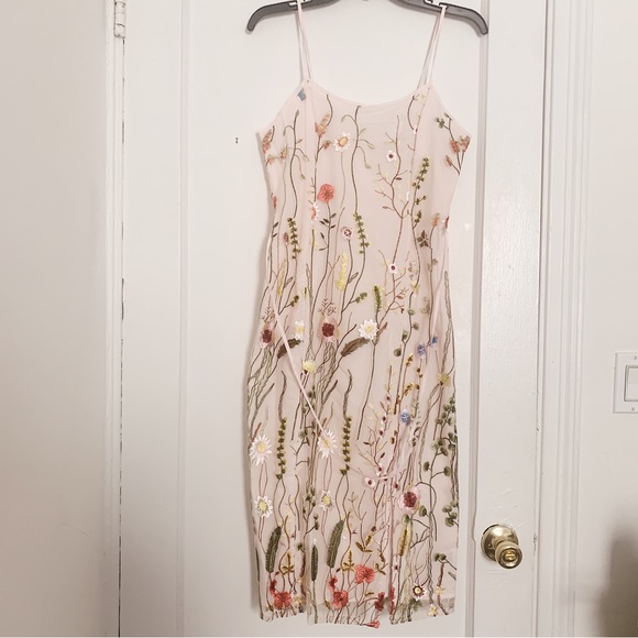 NWT Sam Edelman Floral Embroidered Midi Dress in Ecru/Multi - Picture 6 of 10